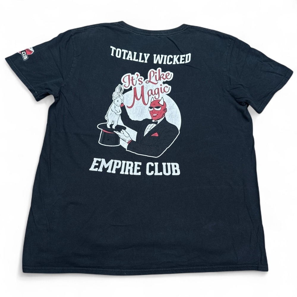 Empire Club Magic Satan Tee Shirt Adult Size XL Faded Black VTG Style Big Logo
